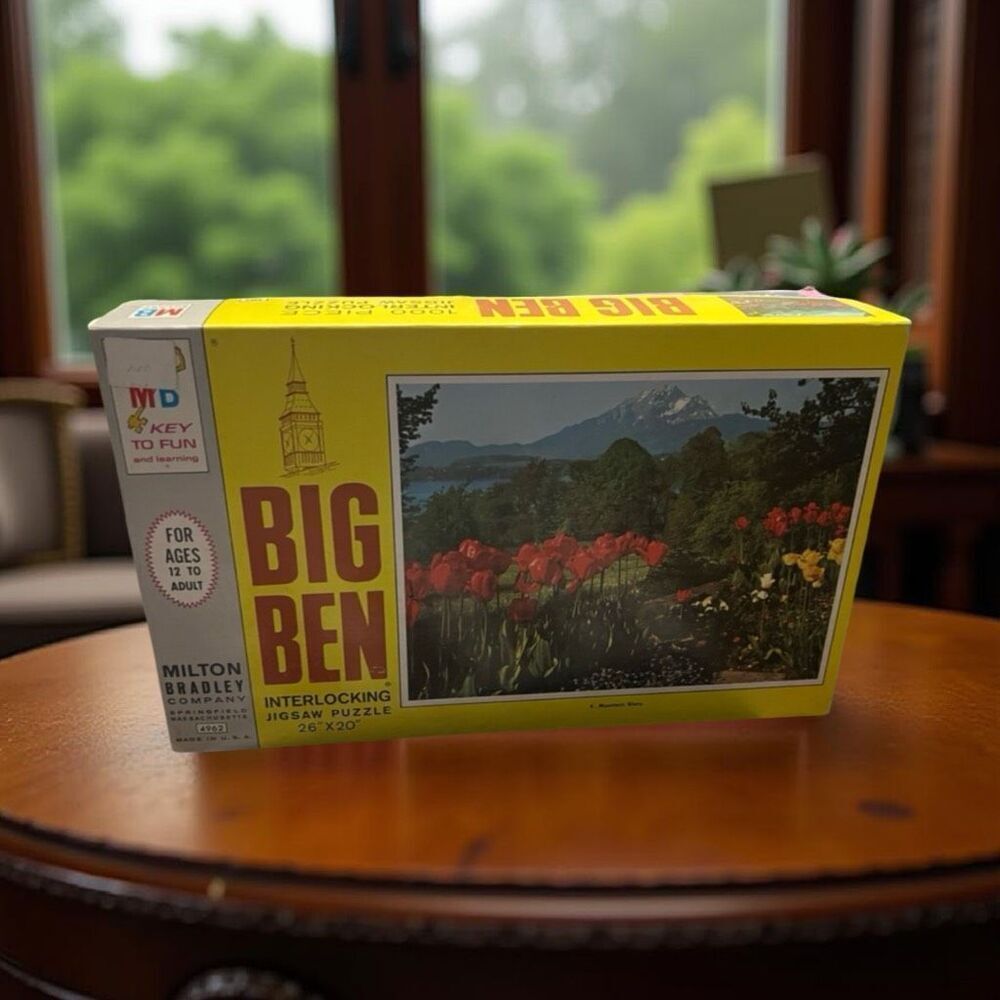 Vintage 1968 Milton Bradley Big Ben Mountain Glory Jigsaw Puzzle 1000 Pieces